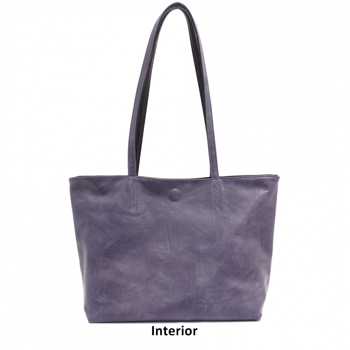 Brooke 2-in-1 Reversible Tote - Black / Deep Purple  